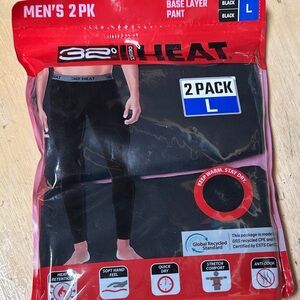 32 Degrees Men's Black Base Layer Pants 2 Pack